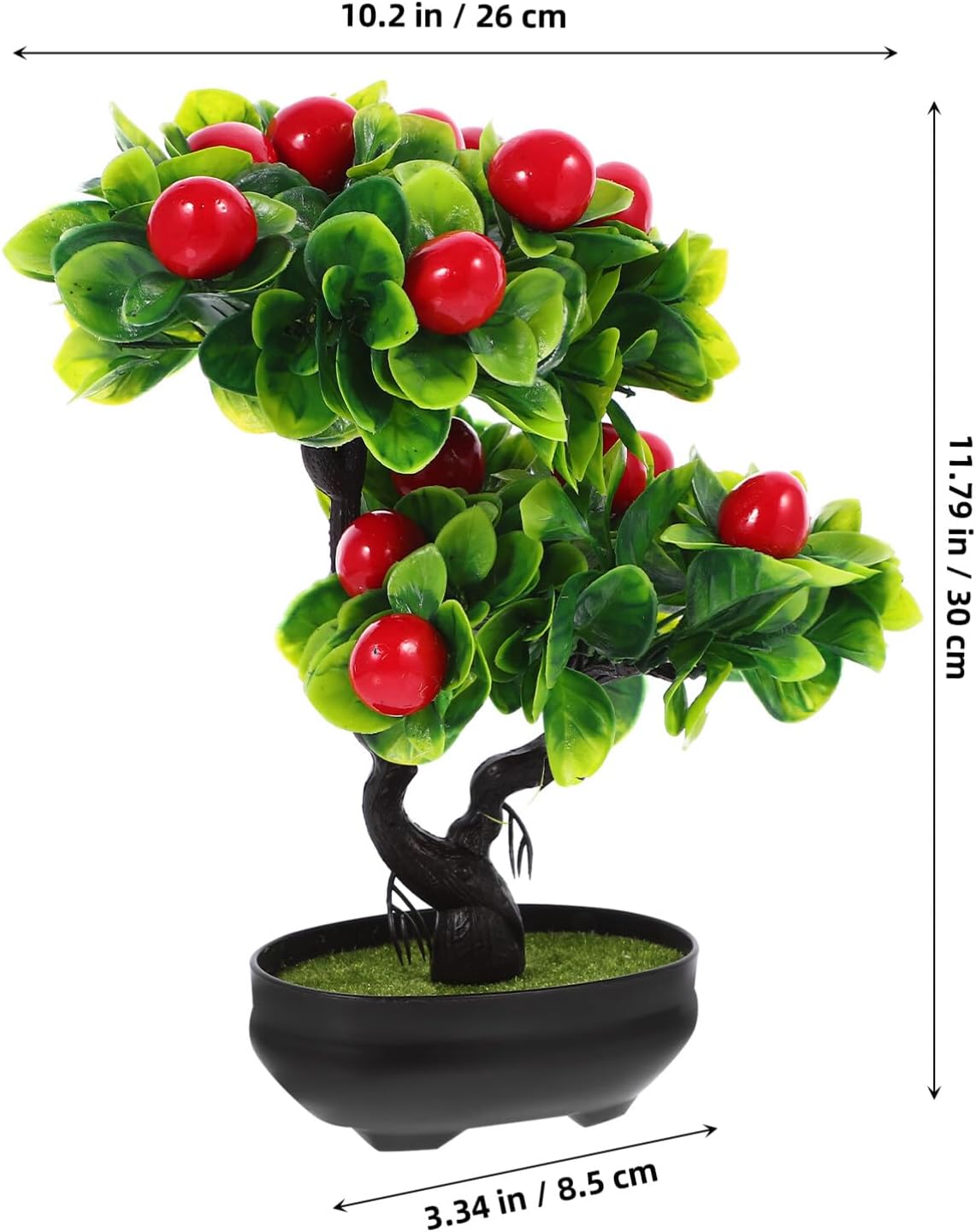 Artificial Fruit Tree with Pot Simulated Fruit Tree Faux Bonsai Ornament Desktop Decor for Indoor Home Office Living Room Faux 11.81 X 10.23 X 3.34 in