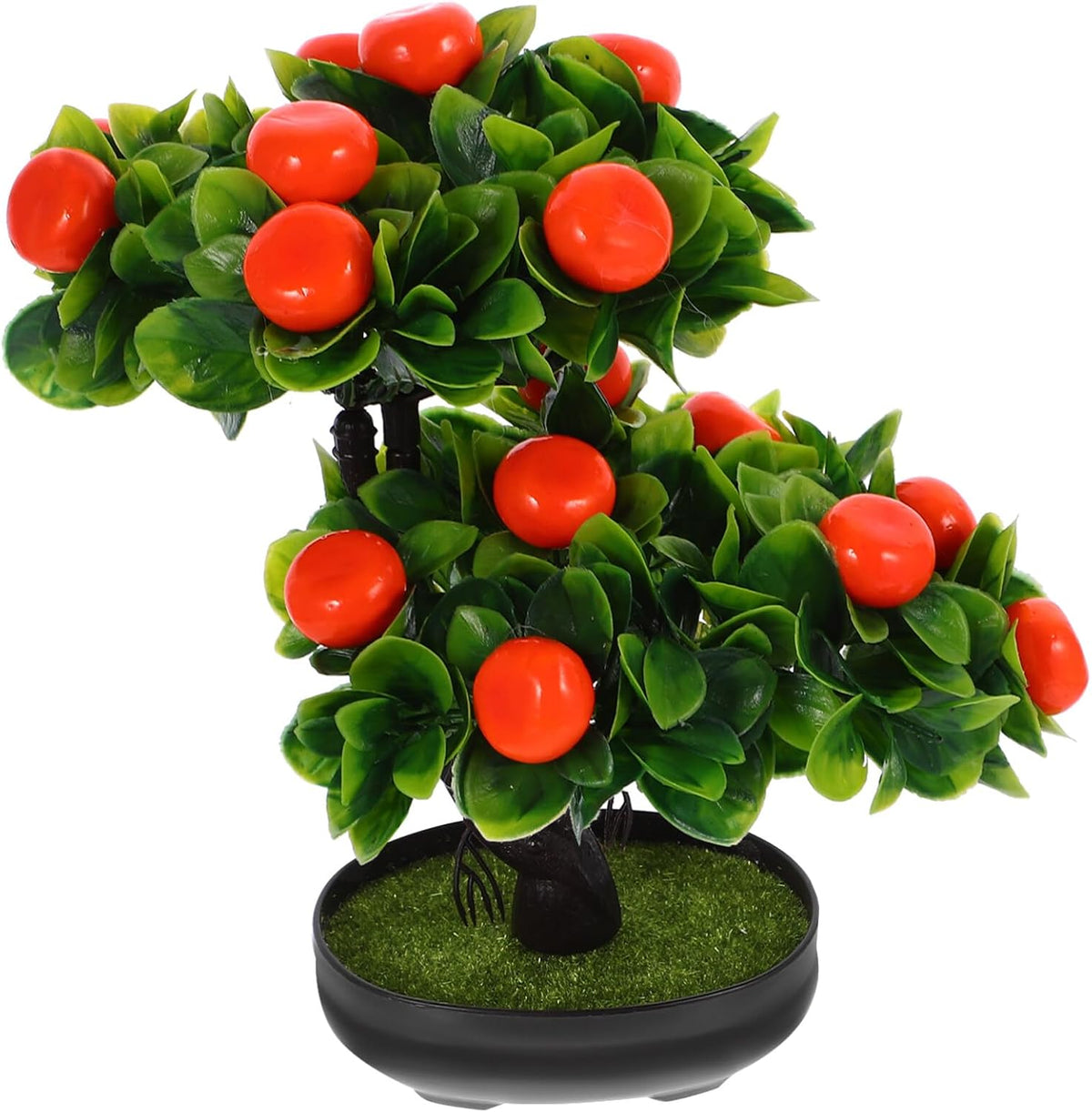 Artificial Fruit Tree with Pot Simulated Fruit Tree Faux Bonsai Ornament Desktop Decor for Indoor Home Office Living Room Faux 11.81 X 10.23 X 3.34 in