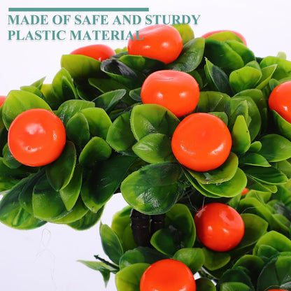 Artificial Fruit Tree with Pot Simulated Fruit Tree Faux Bonsai Ornament Desktop Decor for Indoor Home Office Living Room Faux 11.81 X 10.23 X 3.34 in