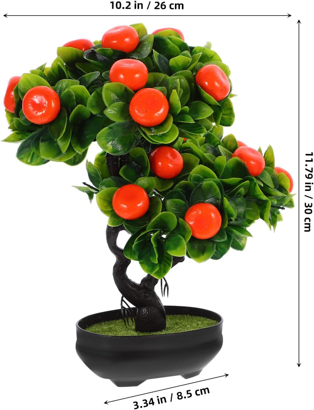 Artificial Fruit Tree with Pot Simulated Fruit Tree Faux Bonsai Ornament Desktop Decor for Indoor Home Office Living Room Faux 11.81 X 10.23 X 3.34 in