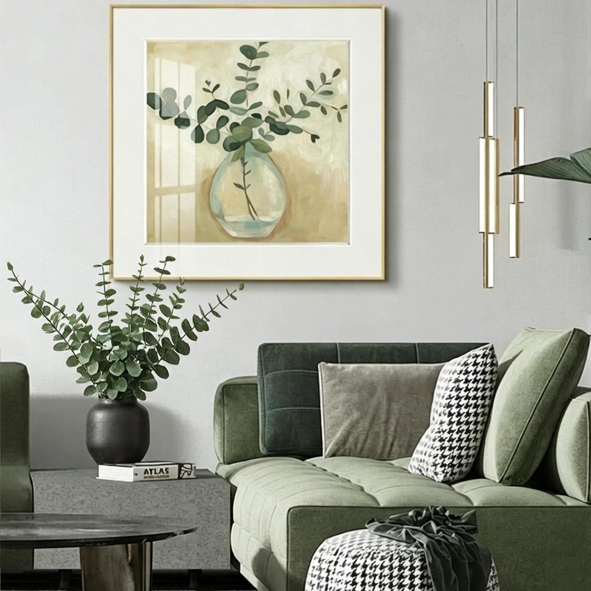 40pcs Eucalyptus Stems Artificial Eucalyptus Leaves Stems,Fake Eucalyptus Plants Real Touch Faux Flower for Home Office Flowers Bouquet Centerpiece Wedding Garden Decoration Farmhouse Home Decor
