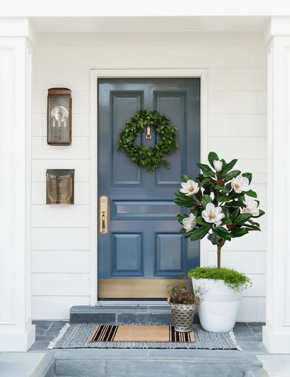 3 ft Artificial Magnolia Tree with White Flowers in Cream Pot