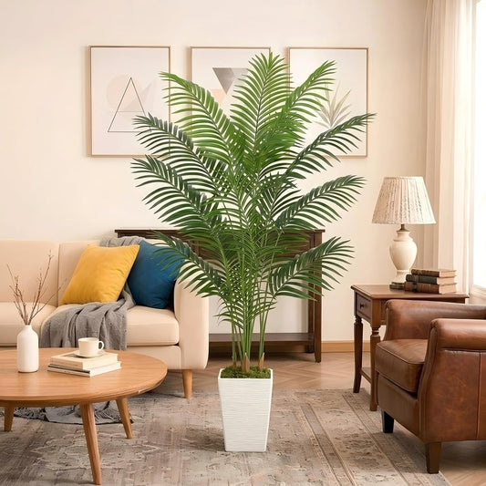 Artificial Palm Tree, 6FT Tall Fake Plant, Faux Tropical Areca Tree