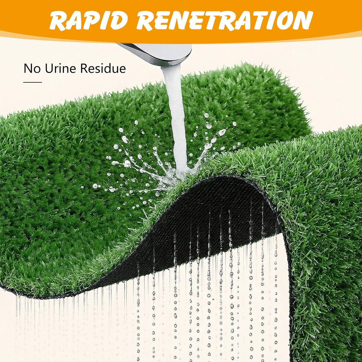 Dog Grass Pad with Tray, 30 x 20 in, 3-Layer Potty with 2 Grass Pads