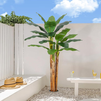 5 ft Artificial Banana Tree with Grey Planter