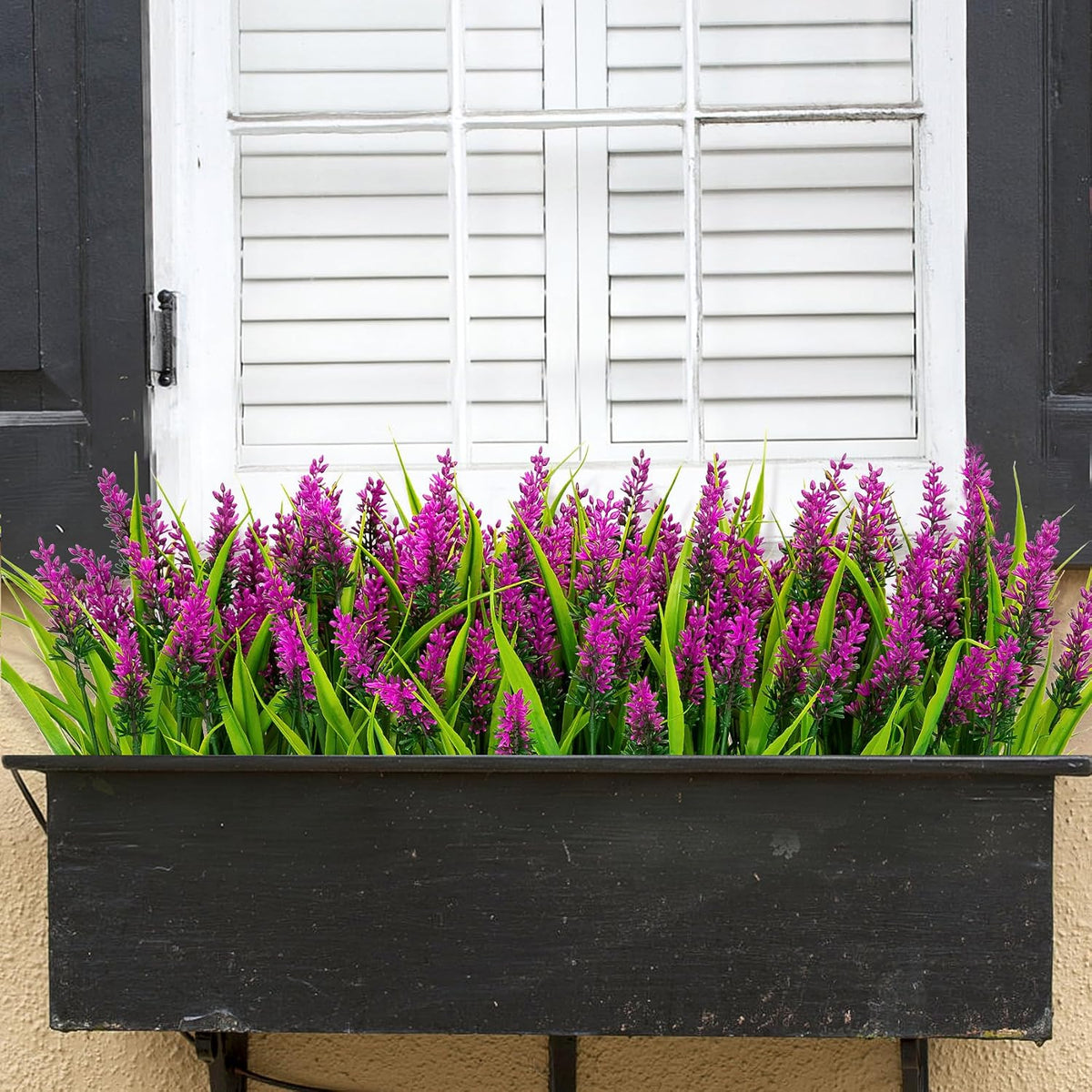 24 Bundles Artificial Flowers for Outdoors Fake Lavender, Fuchsia