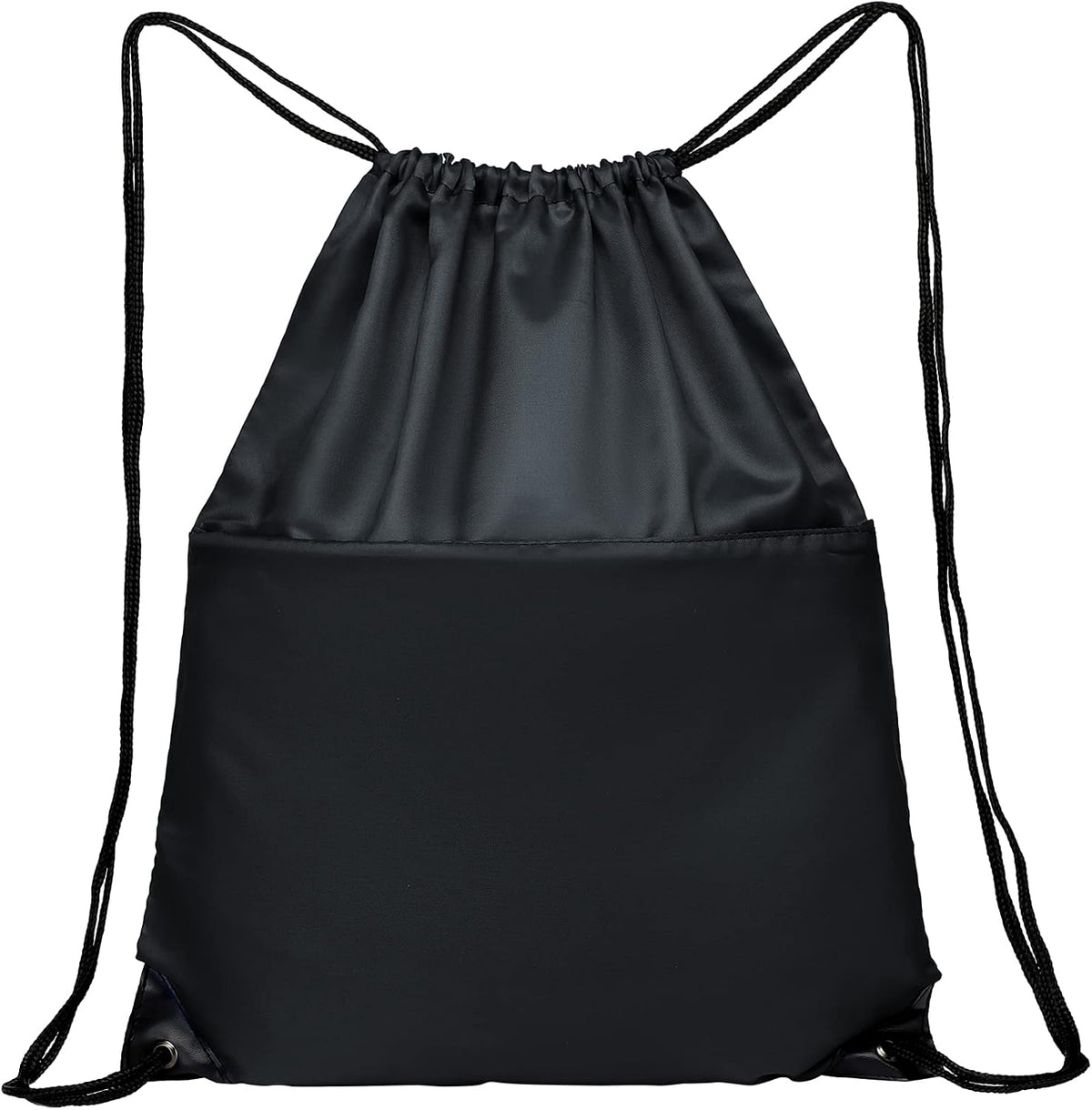 Drawstring Backpack Sports Water Resistant String Bag Sport Gym Sackpack for Women Men Large with Zipper, Yellow