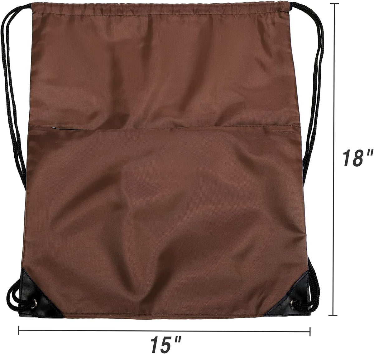 Drawstring Backpack Sports Water Resistant String Bag Sport Gym Sackpack for Women Men Large with Zipper, Yellow