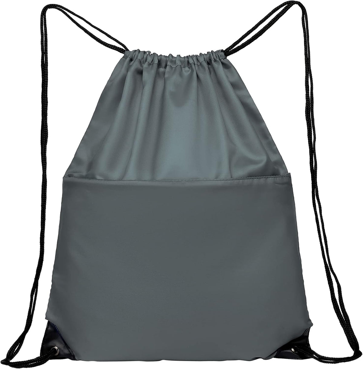 Drawstring Backpack Sports Water Resistant String Bag Sport Gym Sackpack for Women Men Large with Zipper, Yellow