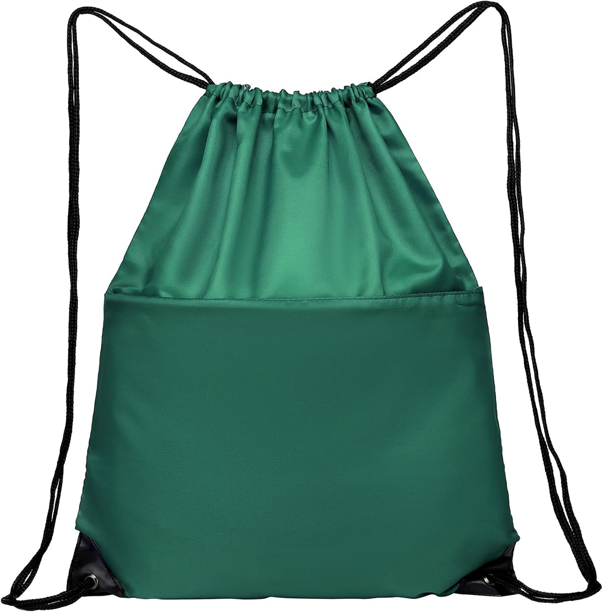 Drawstring Backpack Sports Water Resistant String Bag Sport Gym Sackpack for Women Men Large with Zipper, Yellow