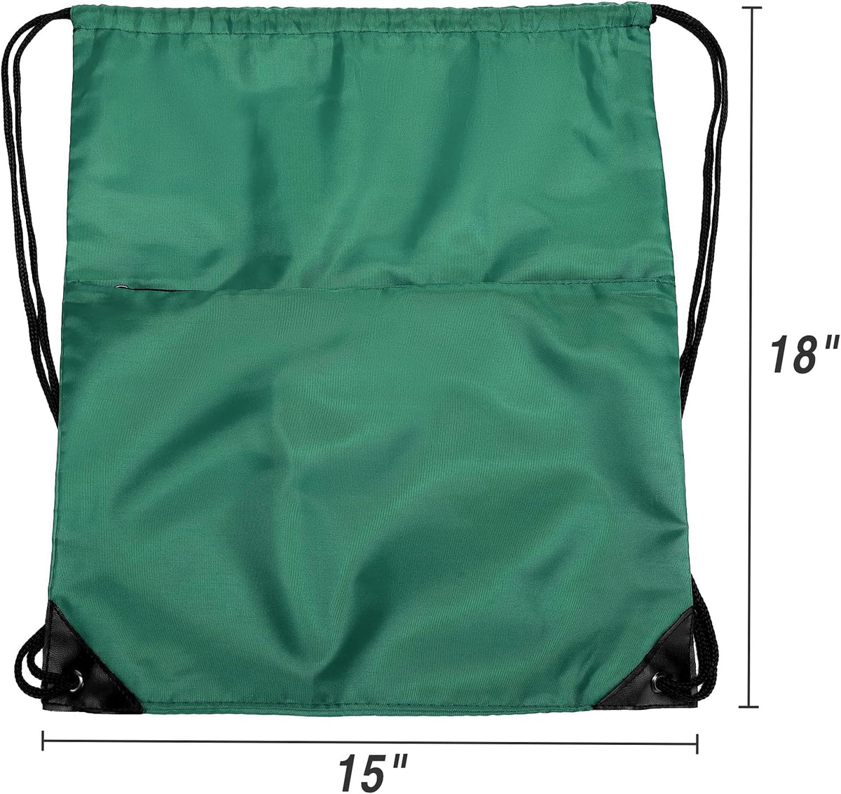 Drawstring Backpack Sports Water Resistant String Bag Sport Gym Sackpack for Women Men Large with Zipper, Yellow