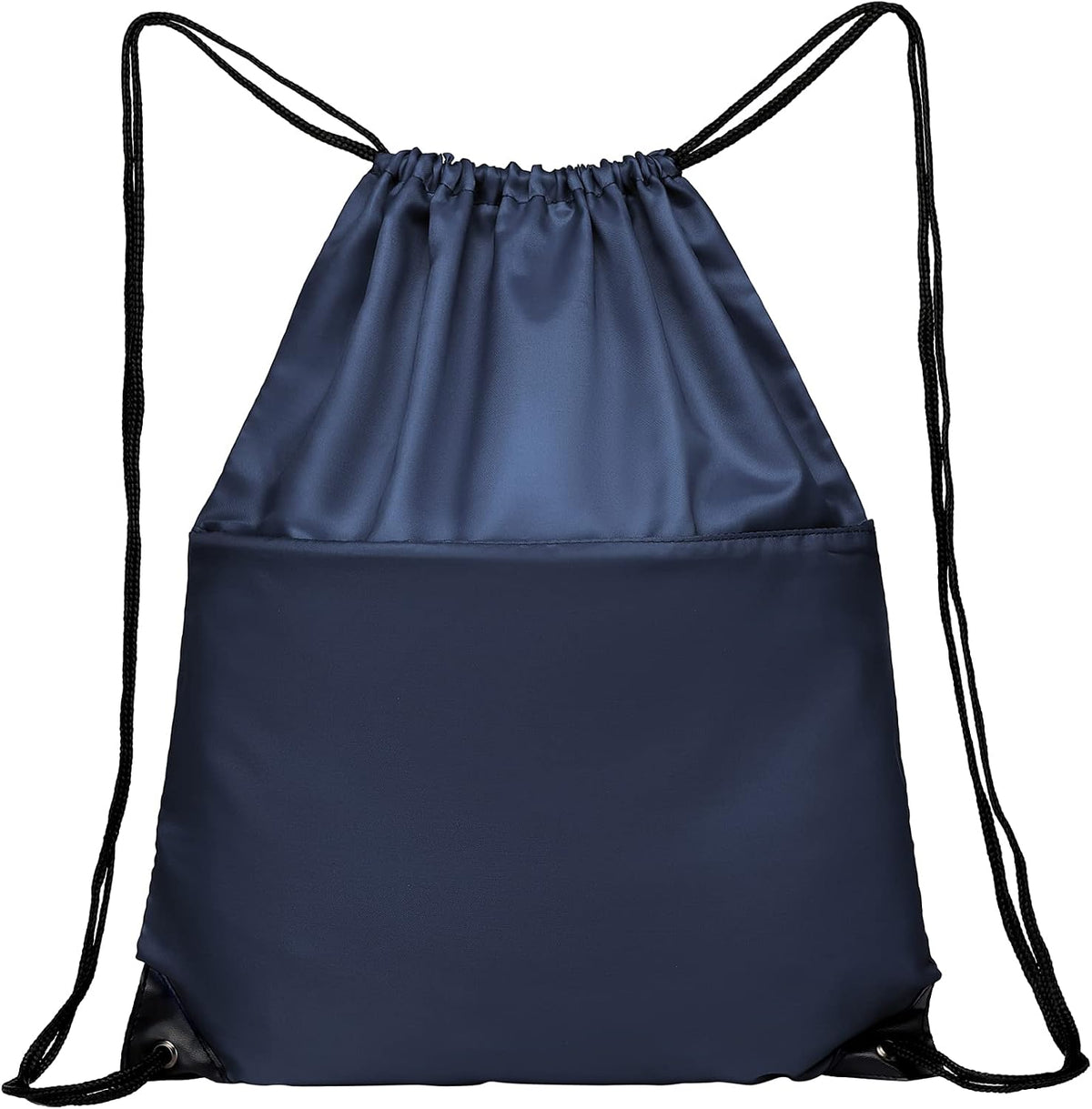 Drawstring Backpack Sports Water Resistant String Bag Sport Gym Sackpack for Women Men Large with Zipper, Yellow