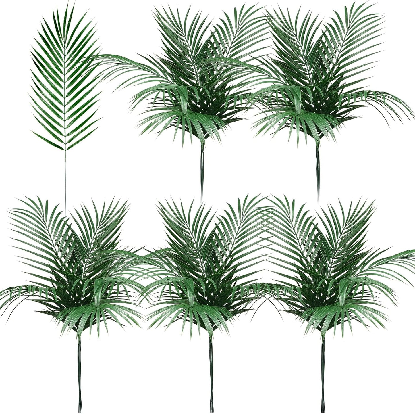 60 Pcs 25 Inch Palm Leaves Bulk, Large Artificial Tropical Palm Frond for Wedding Flower Arrangement, Faux Greenery Branches for Church Sunday Christian Decor, Hawaiian Jungle Safari Party