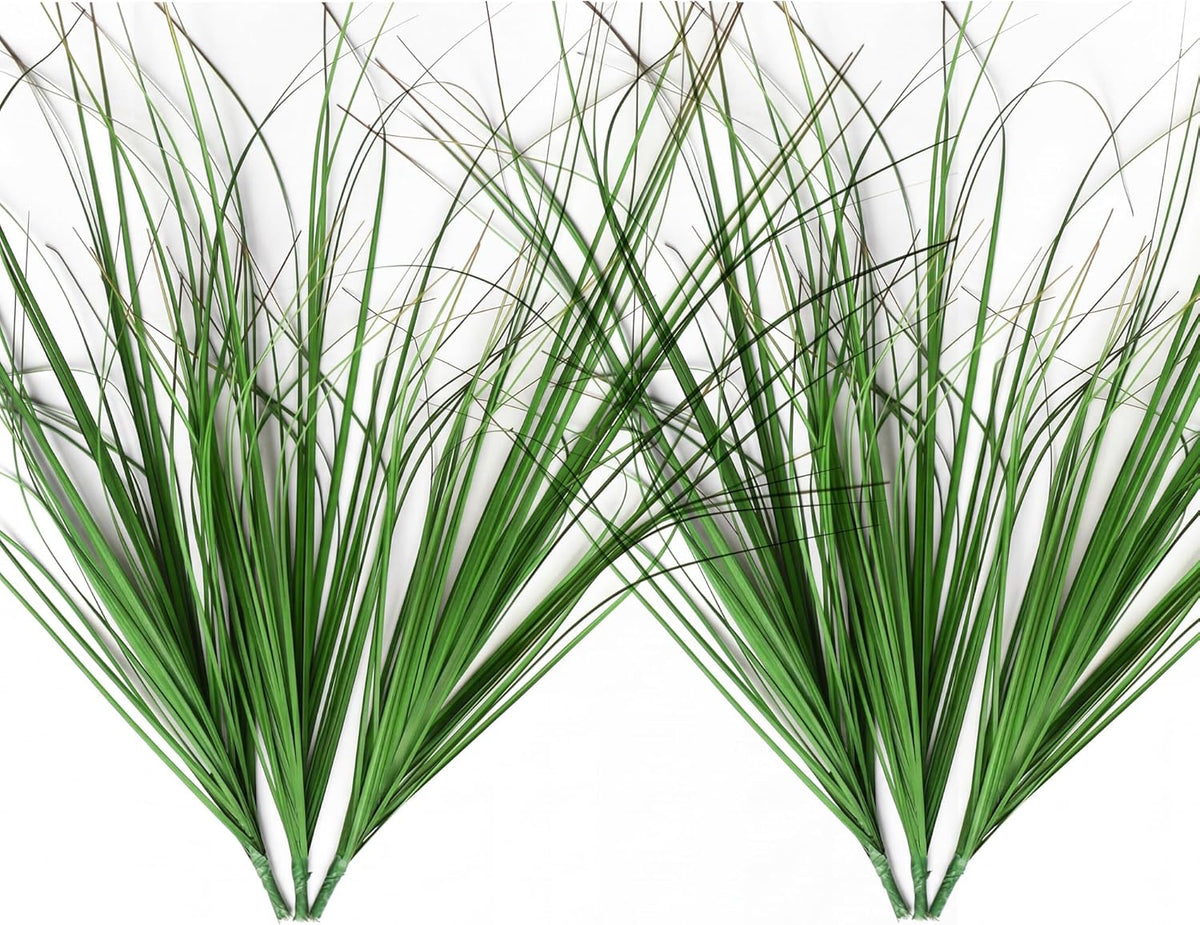 6PCS Fake Grass Plant，UV Resistant Artificial Greenery for Outdoor
