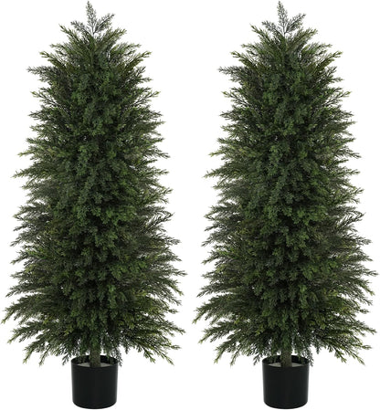6 ft Artificial Topiary Cedar Trees Set of 2 for Outdoor
