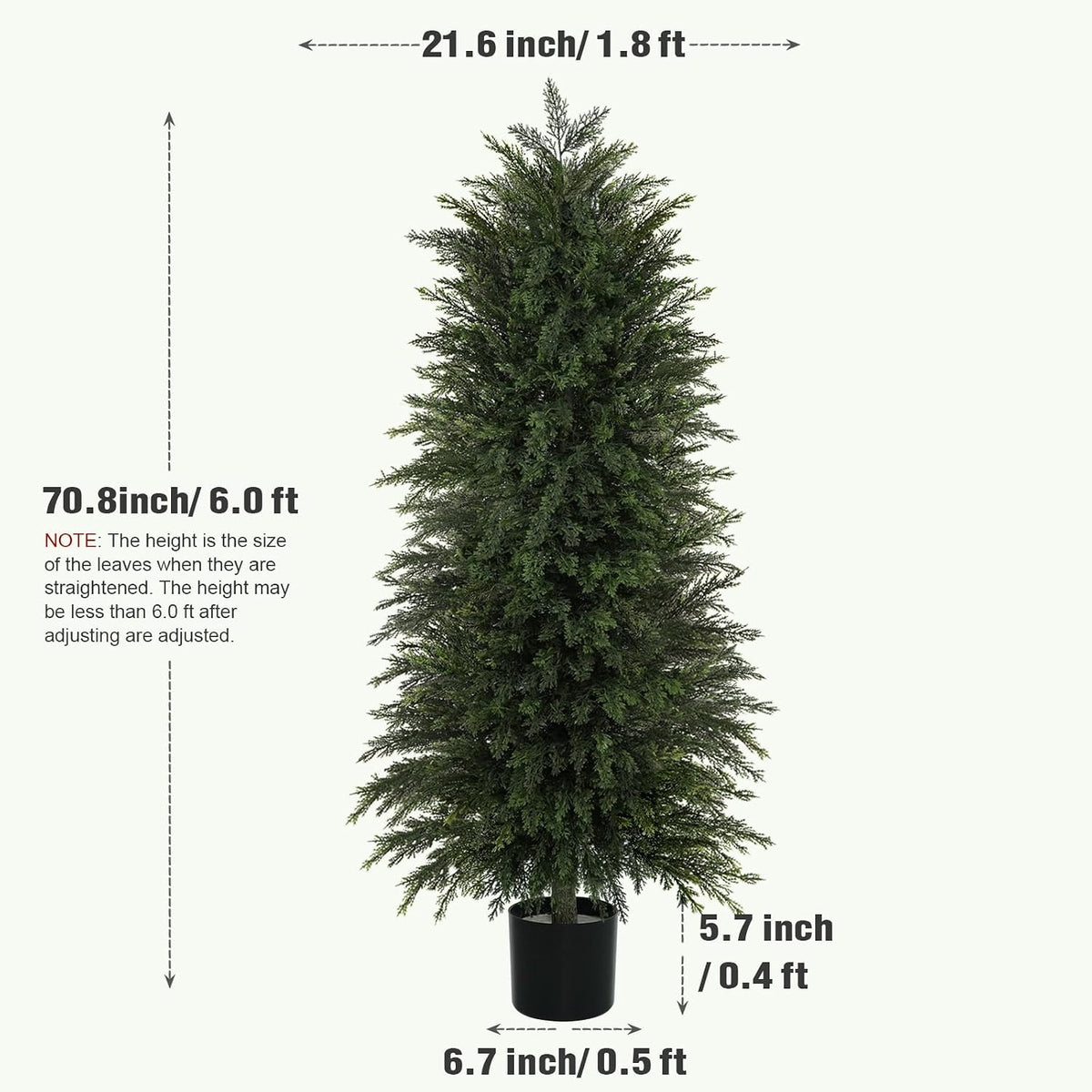6 ft Artificial Topiary Cedar Trees Set of 2 for Outdoor