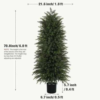 6 ft Artificial Topiary Cedar Trees Set of 2 for Outdoor