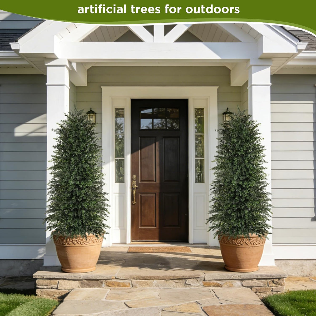 6 ft Artificial Topiary Cedar Trees Set of 2 for Outdoor