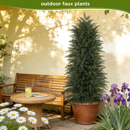 6 ft Artificial Topiary Cedar Trees Set of 2 for Outdoor