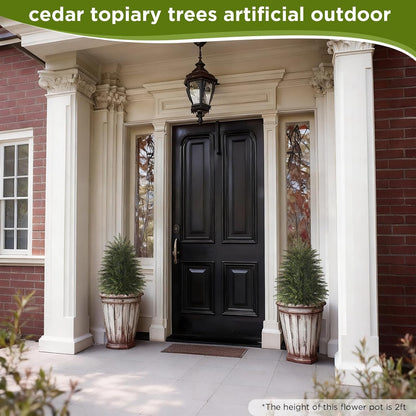 6 ft Artificial Topiary Cedar Trees Set of 2 for Outdoor