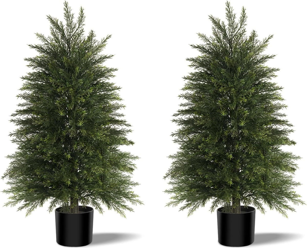 6 ft Artificial Topiary Cedar Trees Set of 2 for Outdoor