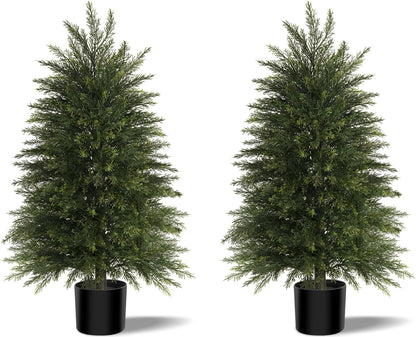6 ft Artificial Topiary Cedar Trees Set of 2 for Outdoor
