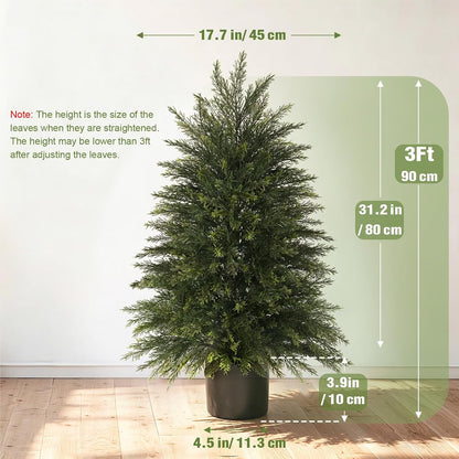 6 ft Artificial Topiary Cedar Trees Set of 2 for Outdoor