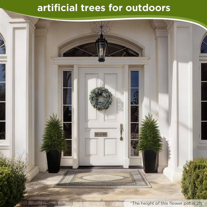 6 ft Artificial Topiary Cedar Trees Set of 2 for Outdoor
