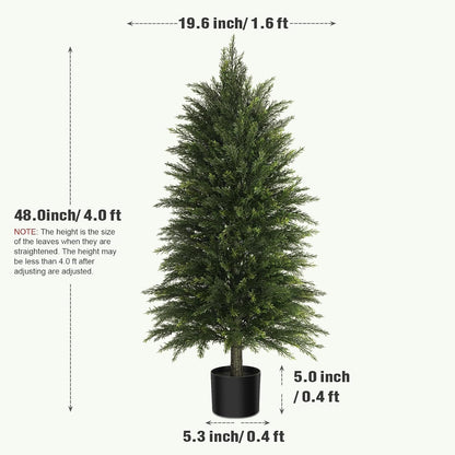 6 ft Artificial Topiary Cedar Trees Set of 2 for Outdoor