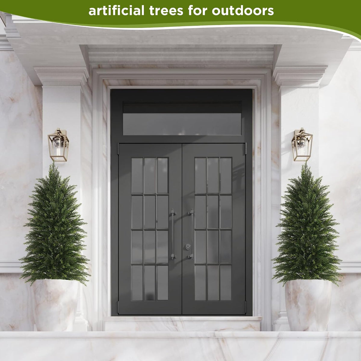 6 ft Artificial Topiary Cedar Trees Set of 2 for Outdoor