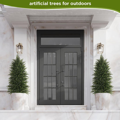 6 ft Artificial Topiary Cedar Trees Set of 2 for Outdoor