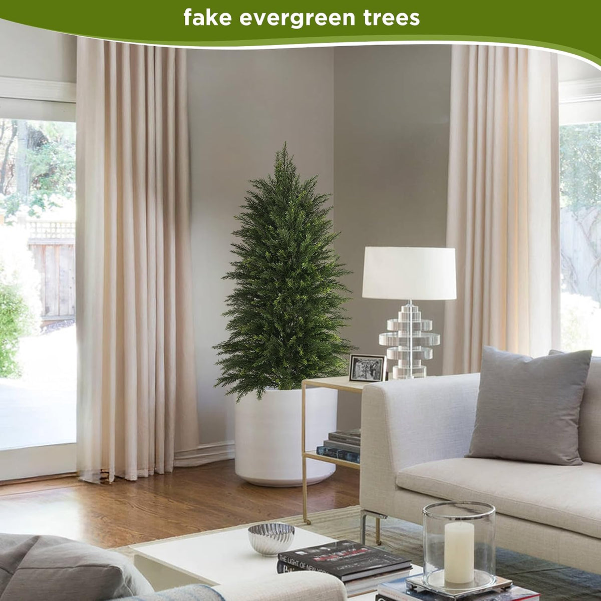 6 ft Artificial Topiary Cedar Trees Set of 2 for Outdoor