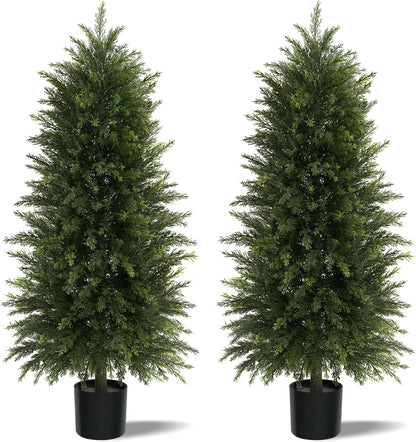 6 ft Artificial Topiary Cedar Trees Set of 2 for Outdoor