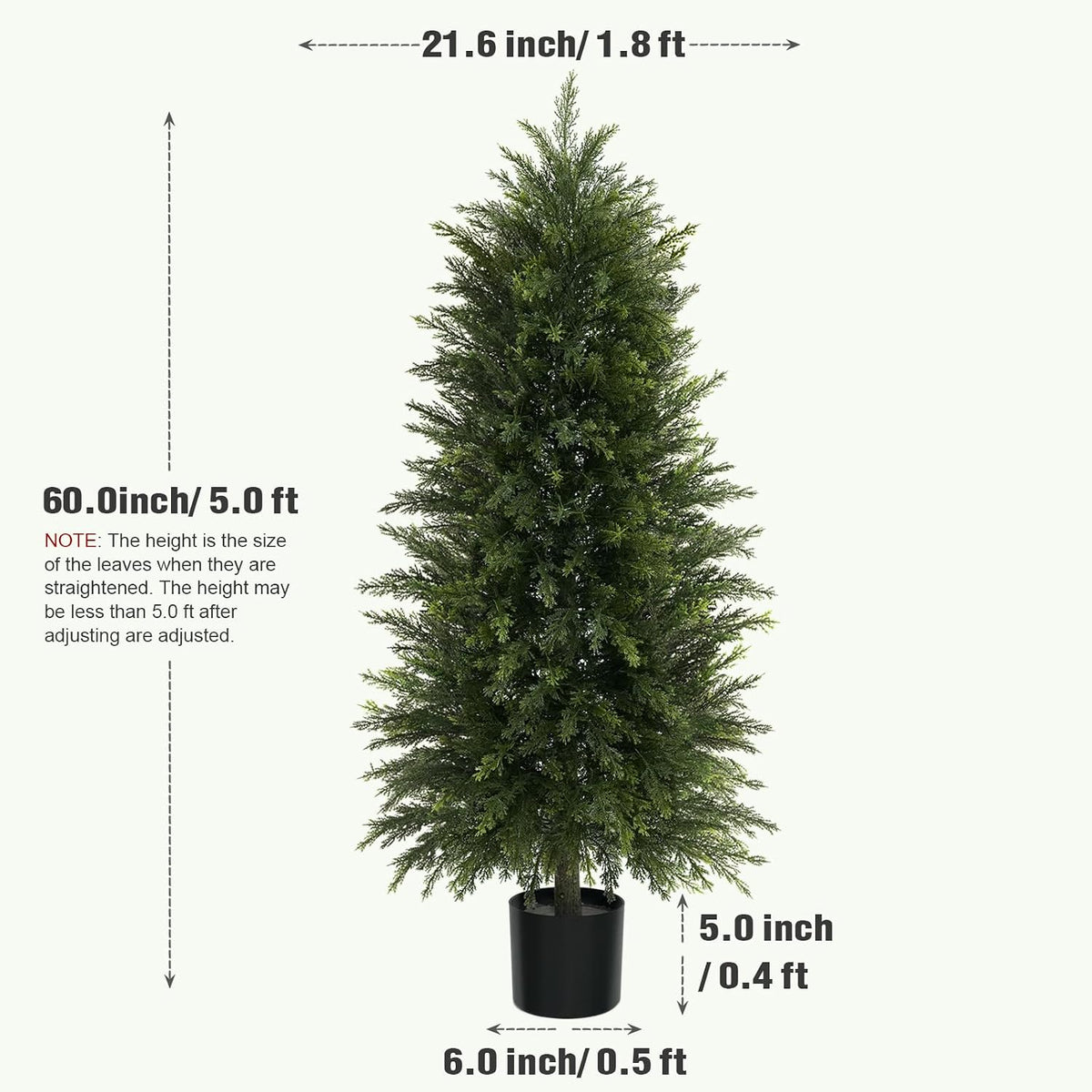 6 ft Artificial Topiary Cedar Trees Set of 2 for Outdoor