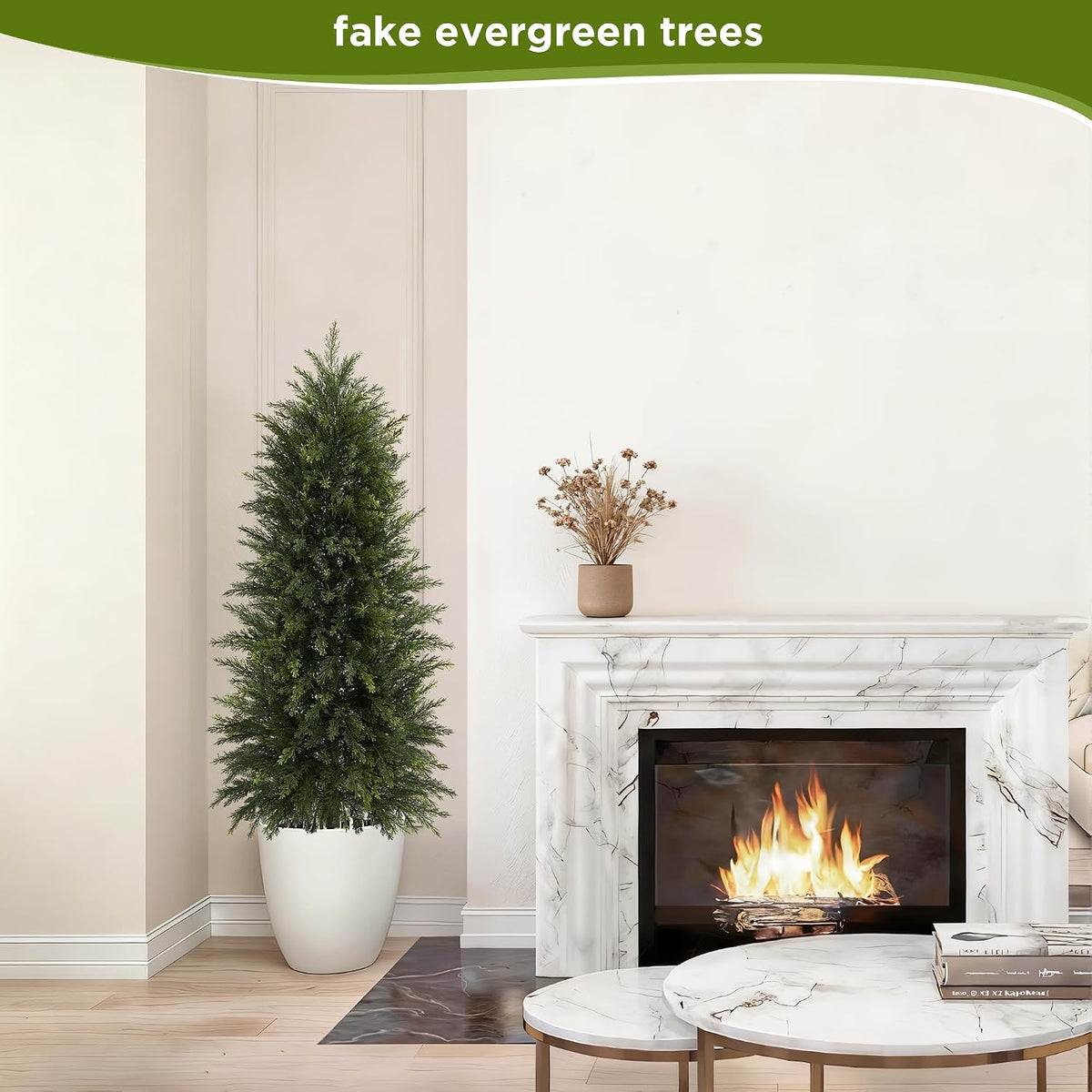 6 ft Artificial Topiary Cedar Trees Set of 2 for Outdoor