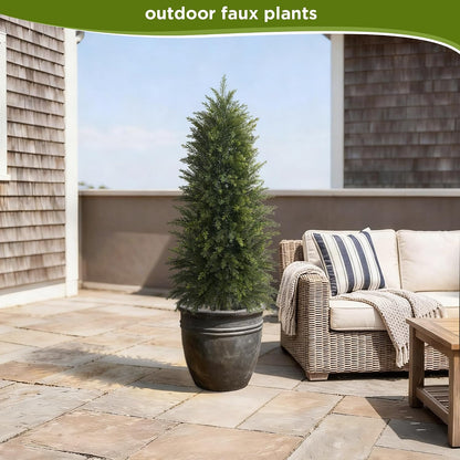 6 ft Artificial Topiary Cedar Trees Set of 2 for Outdoor