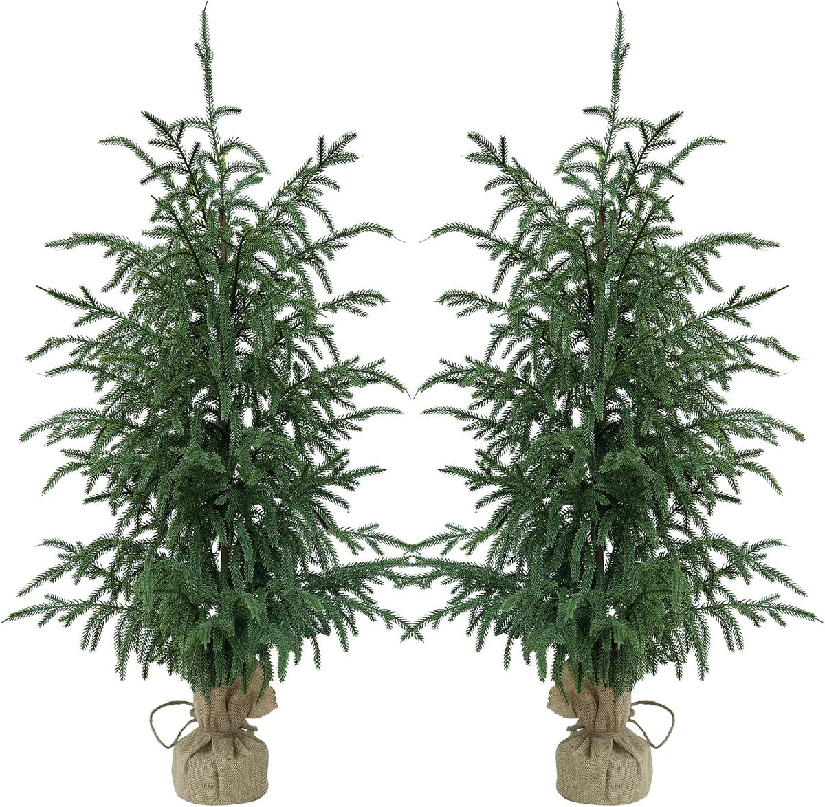3FT Artificial Norfolk Pine Tree 2-Pack, UV Resistant Plants Indoor Outdoor