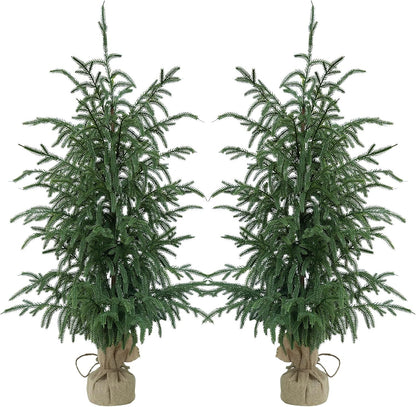 3FT Artificial Norfolk Pine Tree 2-Pack, UV Resistant Plants Indoor Outdoor