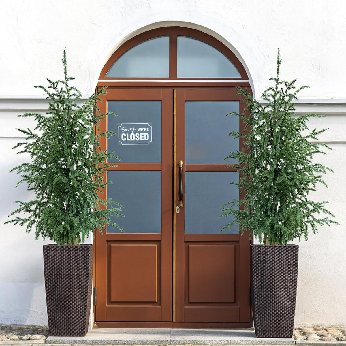3FT Artificial Norfolk Pine Tree 2-Pack, UV Resistant Plants Indoor Outdoor