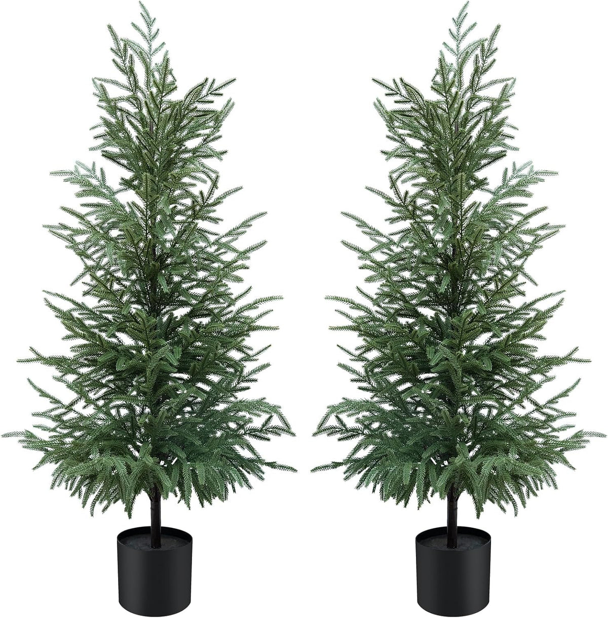 3FT Artificial Norfolk Pine Tree 2-Pack, UV Resistant Plants Indoor Outdoor