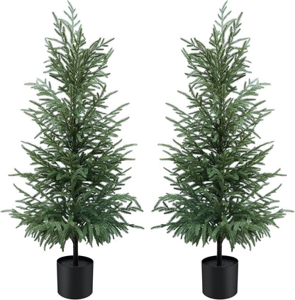 3FT Artificial Norfolk Pine Tree 2-Pack, UV Resistant Plants Indoor Outdoor