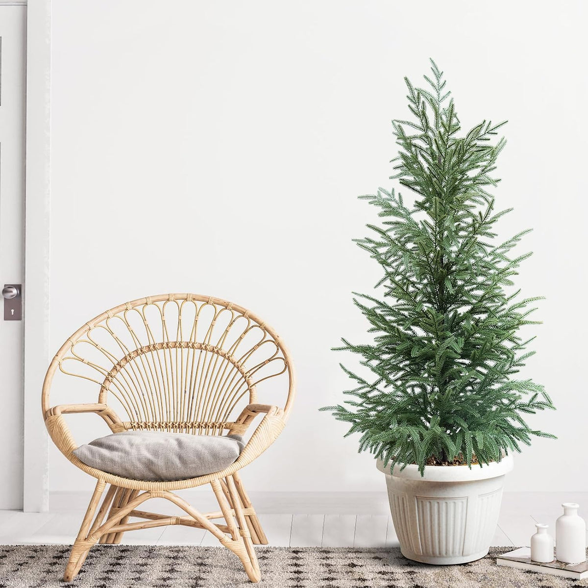 3FT Artificial Norfolk Pine Tree 2-Pack, UV Resistant Plants Indoor Outdoor