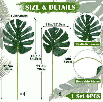 Artificial Monstera Leaves Artificial Plants Indoor Home Decor