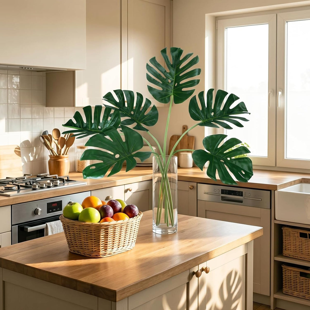 Artificial Monstera Leaves Artificial Plants Indoor Home Decor