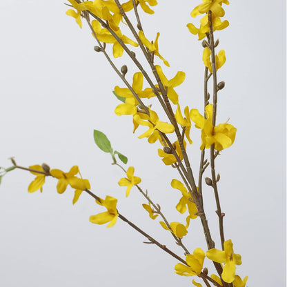 Artificial Forsythia Branches, 39.4 Inch Cherry Blossom, Spring Flowers Artificial for Decoration, Silk Forsythia Flowers Artificial Orchids Wedding Office Home Party Dining Table Decor