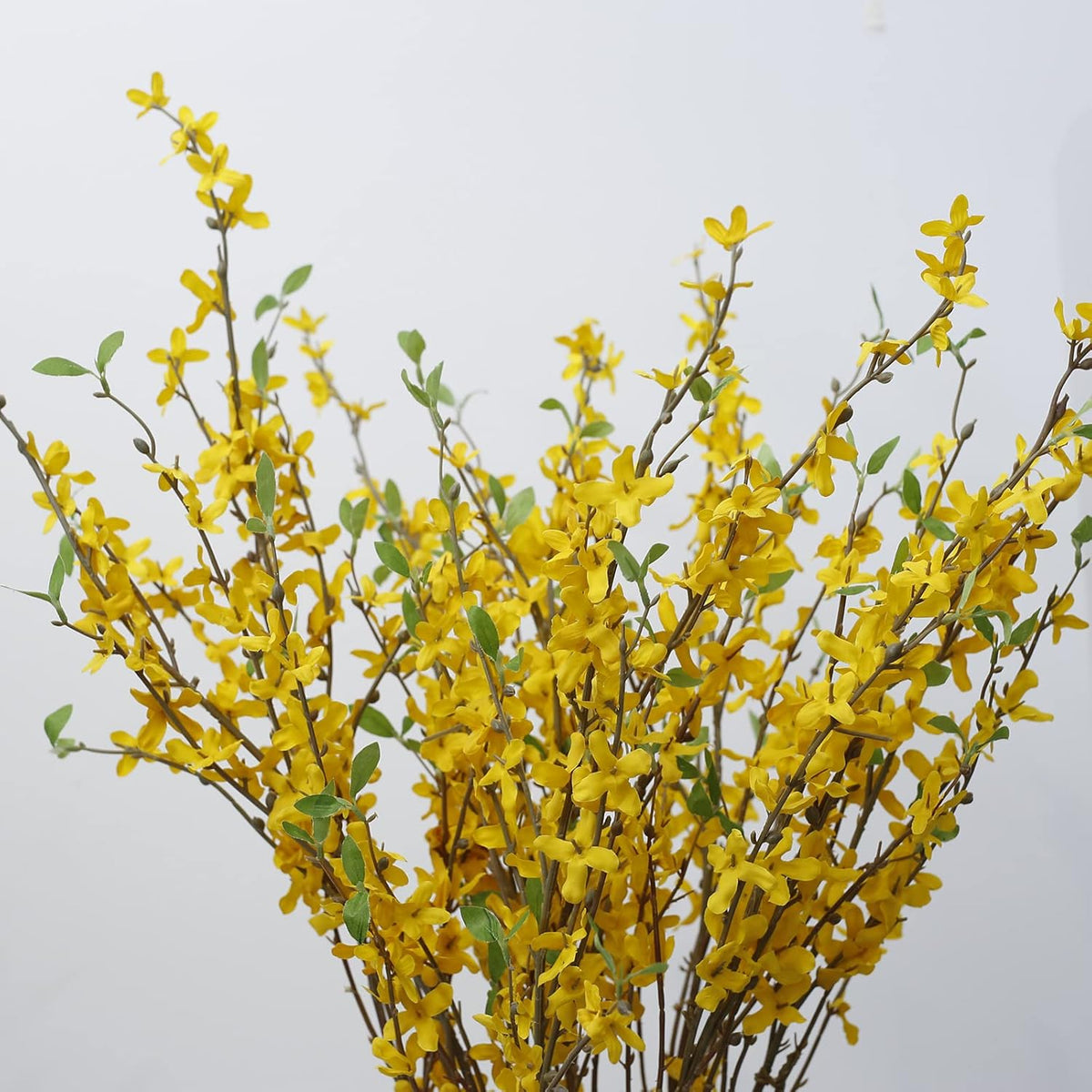 Artificial Forsythia Branches, 39.4 Inch Cherry Blossom, Spring Flowers Artificial for Decoration, Silk Forsythia Flowers Artificial Orchids Wedding Office Home Party Dining Table Decor