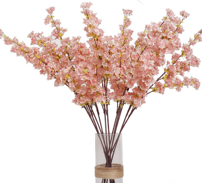 Artificial Forsythia Branches, 39.4 Inch Cherry Blossom, Spring Flowers Artificial for Decoration, Silk Forsythia Flowers Artificial Orchids Wedding Office Home Party Dining Table Decor