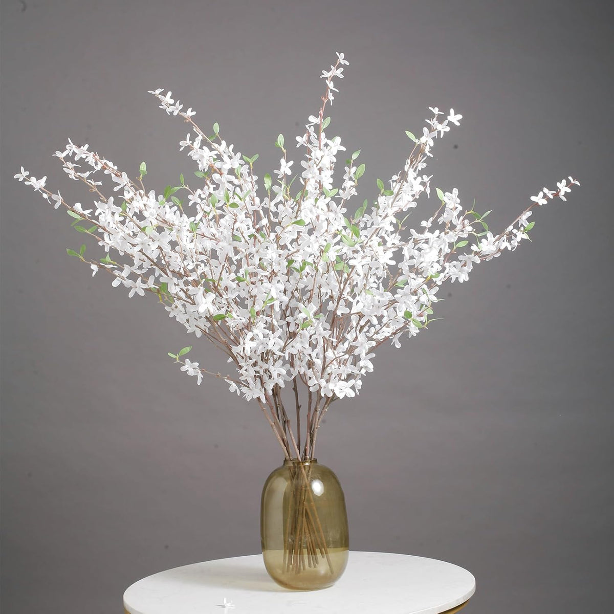 Artificial Forsythia Branches, 39.4 Inch Cherry Blossom, Spring Flowers Artificial for Decoration, Silk Forsythia Flowers Artificial Orchids Wedding Office Home Party Dining Table Decor