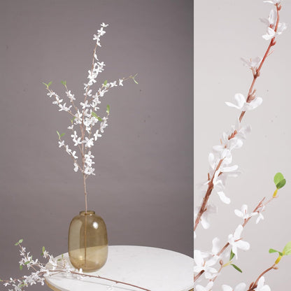 Artificial Forsythia Branches, 39.4 Inch Cherry Blossom, Spring Flowers Artificial for Decoration, Silk Forsythia Flowers Artificial Orchids Wedding Office Home Party Dining Table Decor
