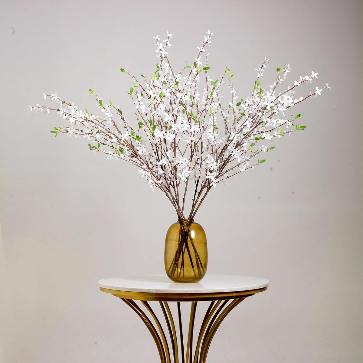 Artificial Forsythia Branches, 39.4 Inch Cherry Blossom, Spring Flowers Artificial for Decoration, Silk Forsythia Flowers Artificial Orchids Wedding Office Home Party Dining Table Decor
